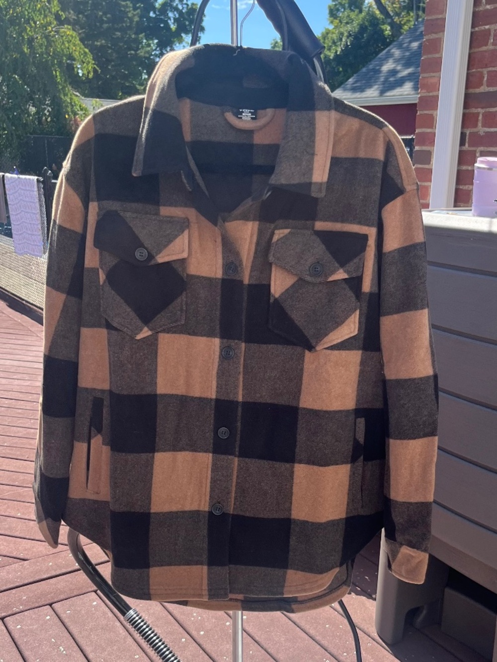 NWOT Black/Tan "Shacket," M